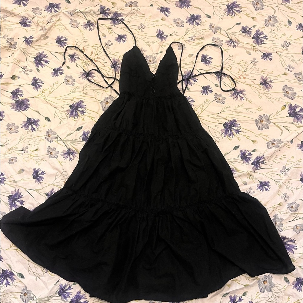 Black sun Dress with tie Straps